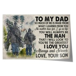 To My Dad Poster, Gifts For Dad From Son Hunting Poster