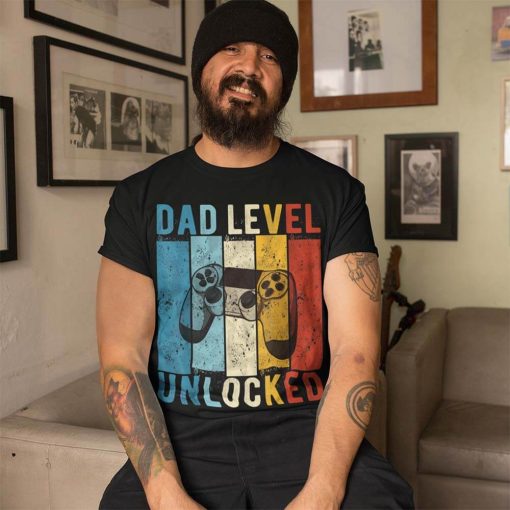 Dad Level Unlocked T-Shirt For New Dad