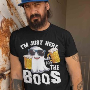 I’m Just Here For The Boos Funny Halloween Ghost Shirt