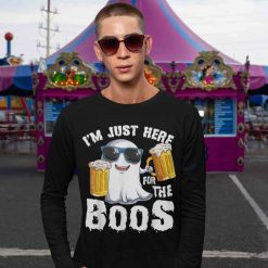 Im Just Here For The Boos Funny Halloween Tee Men Ghost 4