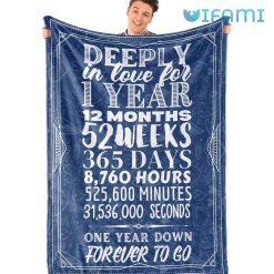 1 Year Anniversary Gift, Deeply In Love For 1 Year Blanket