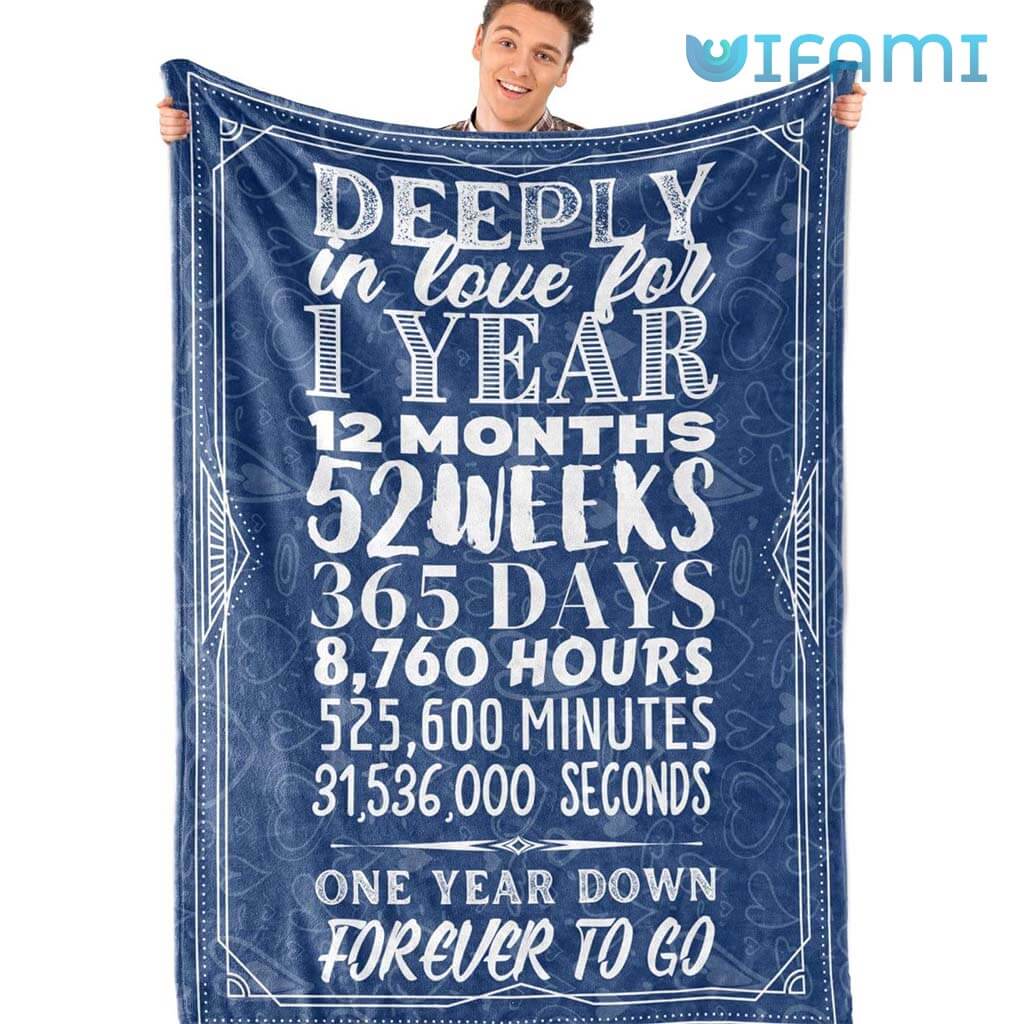 1 Year Anniversary Gift Deeply In Love For 1 Year Blanket 1