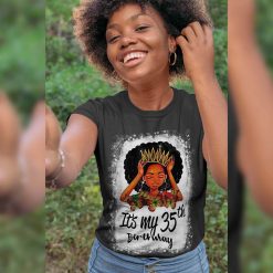 35 Years Old Black Melanin It’s My 35th Birthday T-Shirt