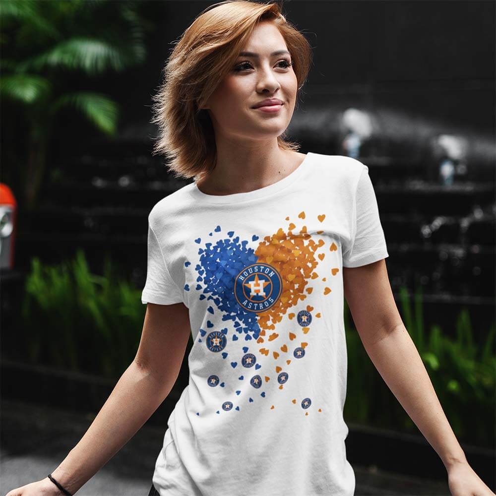 Astros Heart Houston Astros T-Shirt For Women - Personalized Gifts