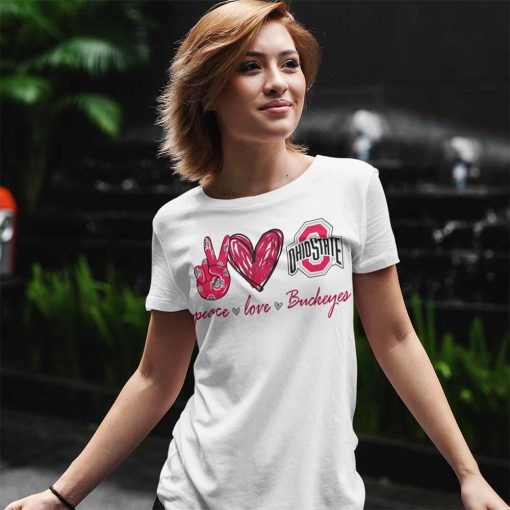 Peace Love Buckeyes T-Shirt For Women