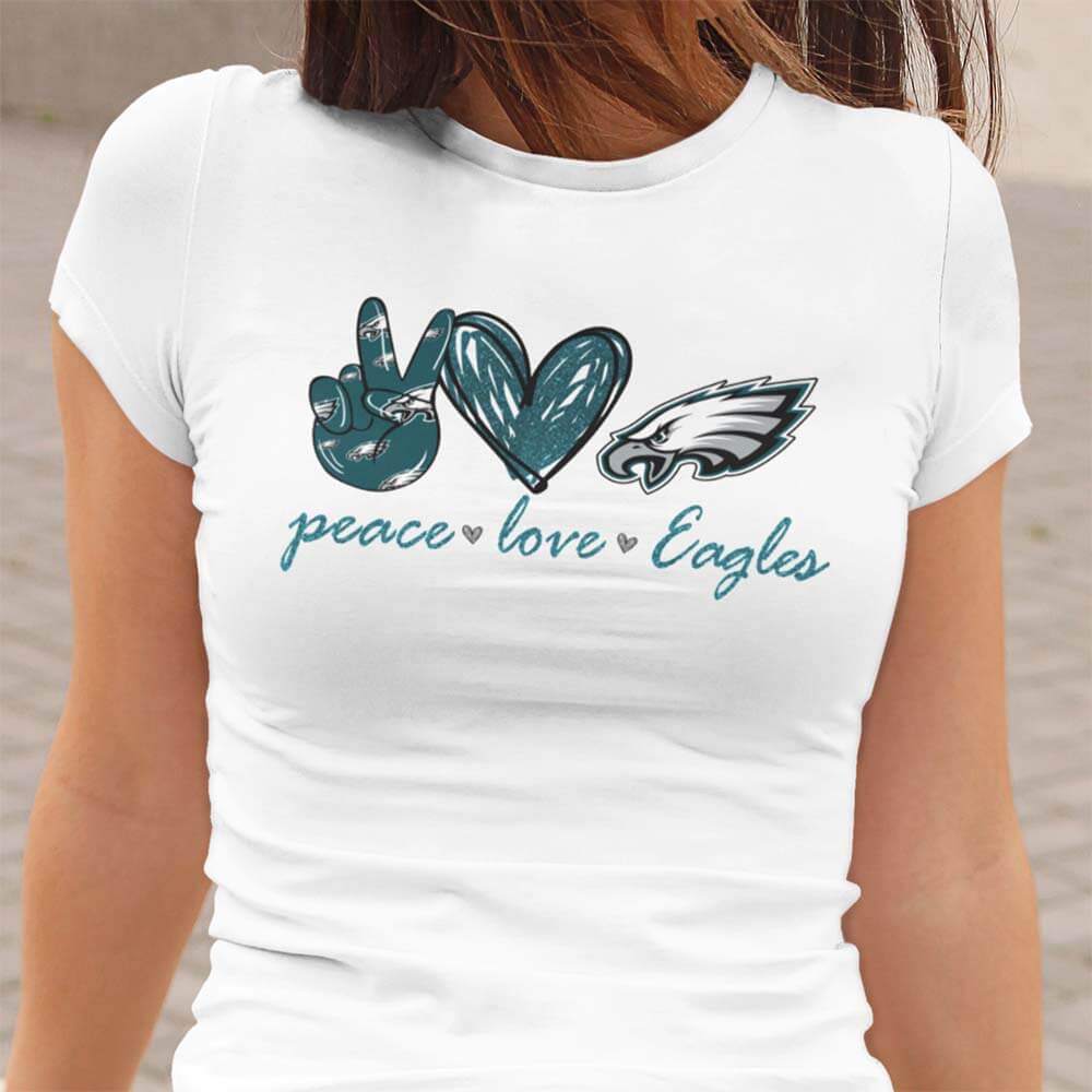 Peace Love Philadelphia Eagles T-Shirt For Women