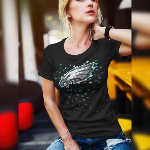 Philadelphia Eagles Heart T-Shirt For Women