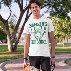 Stranger Things 4 Hawkins High School Green Logo T Shirt 2