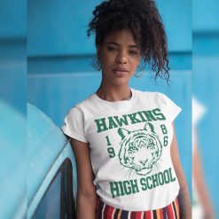 Stranger Things 4 Hawkins High School Green Logo T Shirt 4