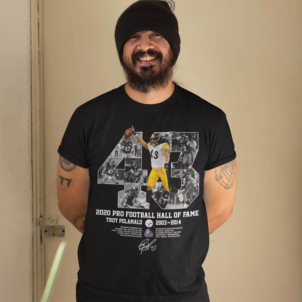 Troy Polamalu Pittsburgh Steelers Pro Football Hall Of Fame T-Shirt -  Personalized Gifts: Family, Sports, Occasions, Trending
