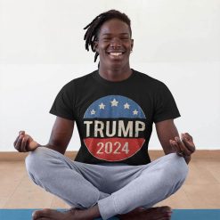 Trump 2024 Retro Campaign Button Re Elect President T Shirt 3 2