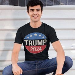 Trump 2024 Retro Campaign Button Re Elect President T Shirt 4 2