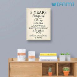 5 Years Of Husband And Wife Custom Name Date Fifth Year Anniversary Canvas Gift 3