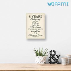 5 Years Of Husband And Wife Custom Name Date Fifth Year Anniversary Canvas Gift 4
