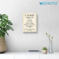 5 Years Of Husband And Wife Custom Name Date Fifth Year Anniversary Canvas Gift 5