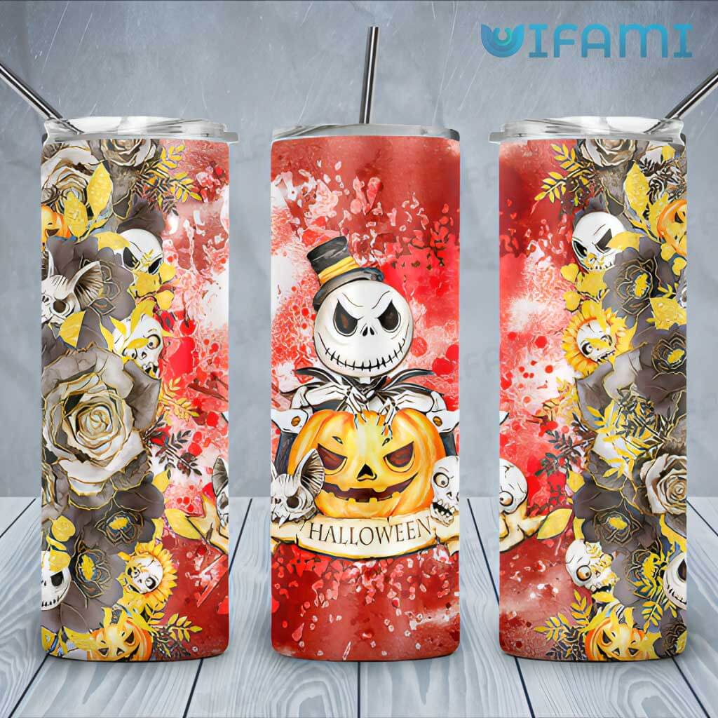Jack Skellington Funny Pumpkin Skull Tumbler Halloween Gift 1