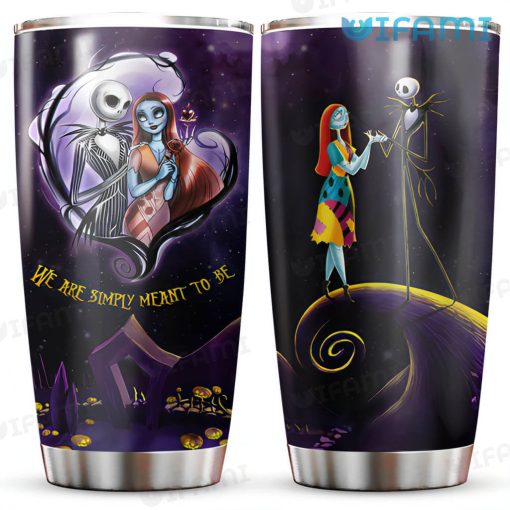 Jack Skellington Sally In Love Heart Gift We Are Simply Meant To Be Tumbler