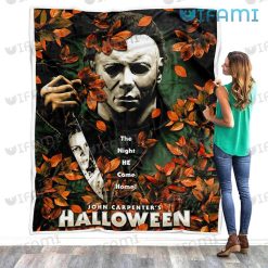 Michael Myers Autumn Leaves The Night He Came Home Blanket Halloween Gift 1