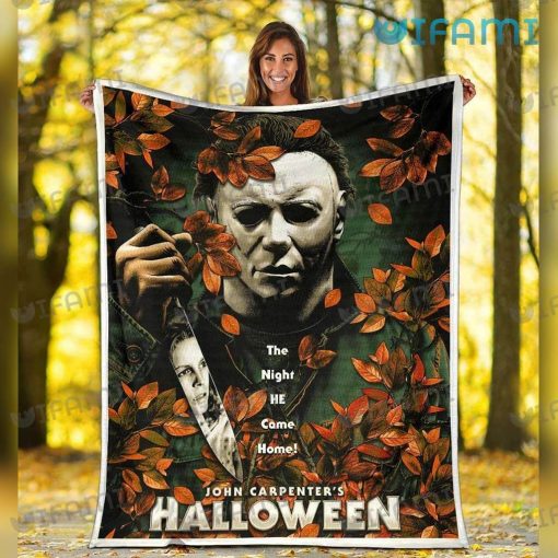 Michael Myers Autumn Leaves The Night He Came Home Blanket Halloween Gift