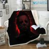 Michael Myers Face Red Light Background Blanket Horror Movie Gift