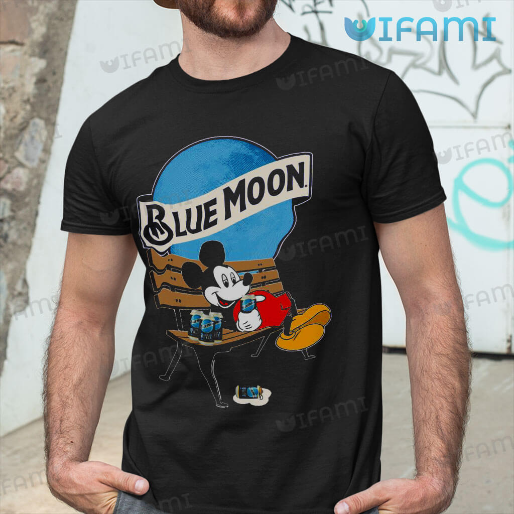 Unique Blue Moon Beer And Mickey Mouse Drink Belgian White Shirt Beer Lover Gift