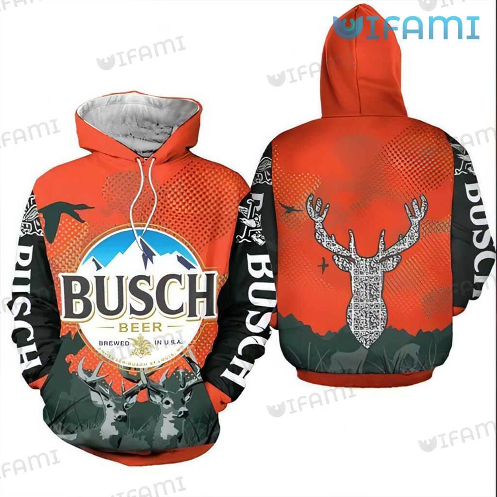 Busch Beer Hoodie 3D Deer Hunting Beer Lovers Gift