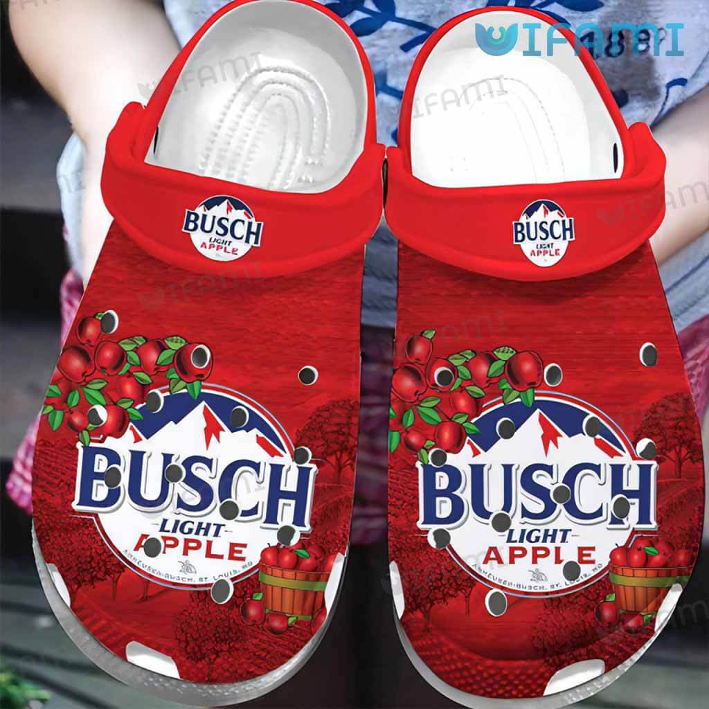 Busch Light Apple Crocs Red Apple Beer Lovers Gift