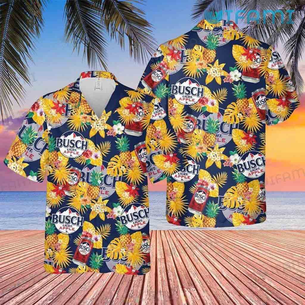 Colorful Busch Light Apple Hawaiian Logo Pineapple Shirt Beer Lovers Gift