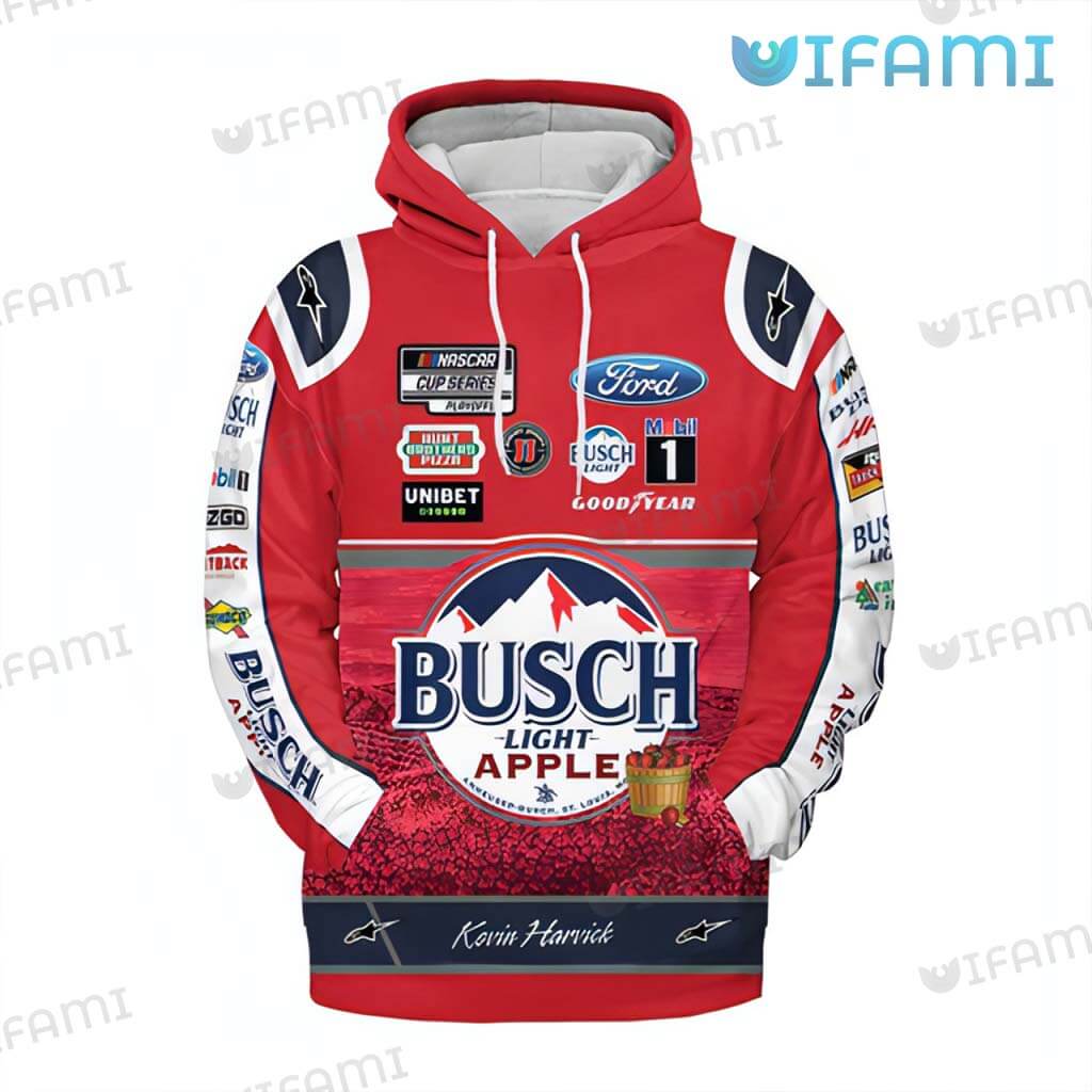 Busch Light Apple Hoodie 3D Kevin Harvick Gift For Beer Lovers