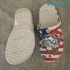 Busch Light Crocs Cracked USA Flag Gift For Beer Lovers