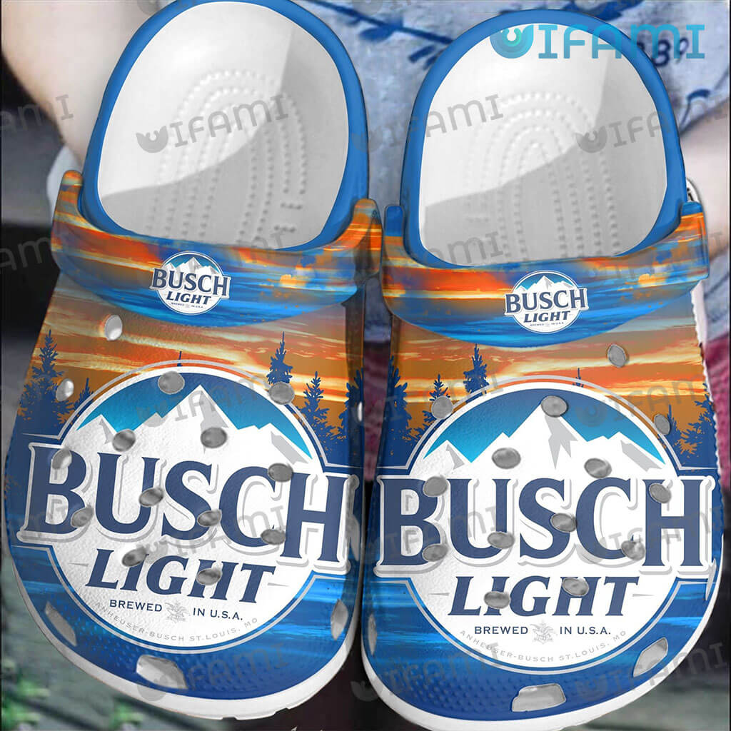 Busch Light Crocs Mountain Sunset Gift For Beer Lovers