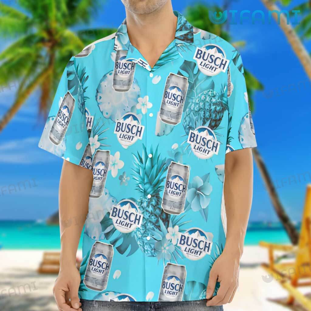 Adorable Busch Light Blue Pineapple Hawaiian Shirt Beer Lovers Gift