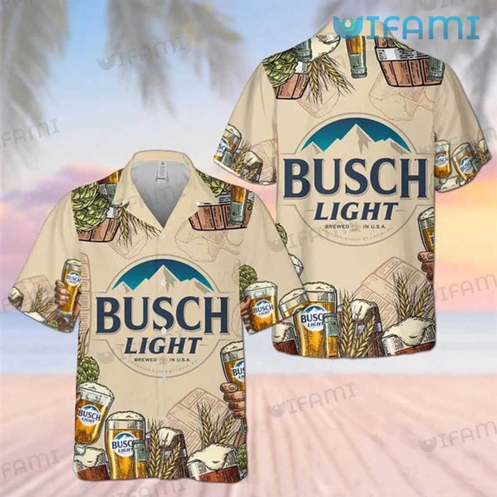 Vintage Busch Light Brewing Beer Hawaiian Shirt Gift For Beer Lovers