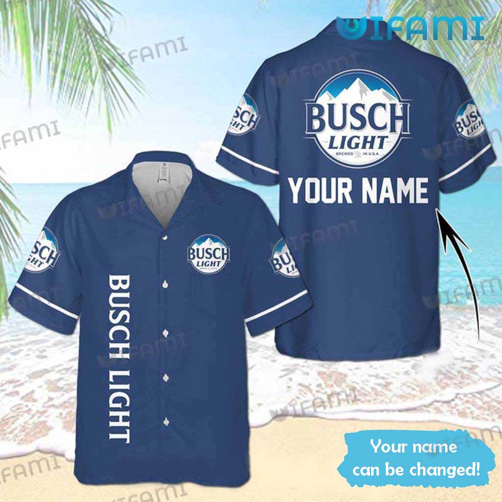 Vintage Custom Name Busch Light Hawaiian Shirt Beer Lovers Gift