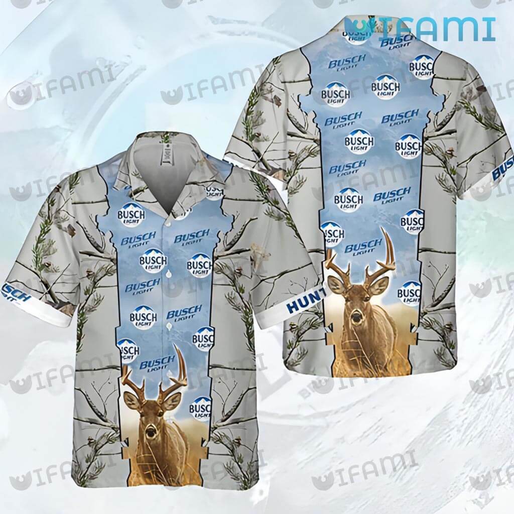 Busch Light Hawaiian Shirt Deer Gift For Beer Lovers