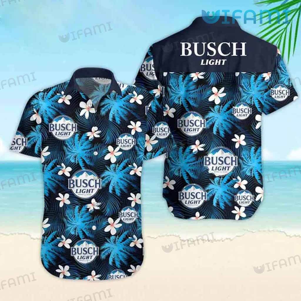 Awesome Busch Light Hawaiian Shirt Floral Palm Tree Beer Lovers Gift