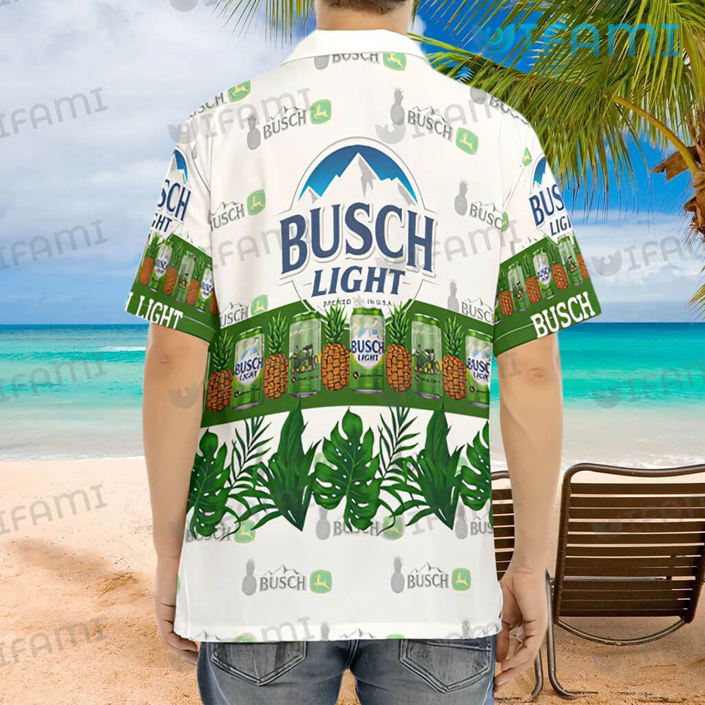 Busch Light Hawaiian Shirt Monstera Pineapple Beer Lovers Gift