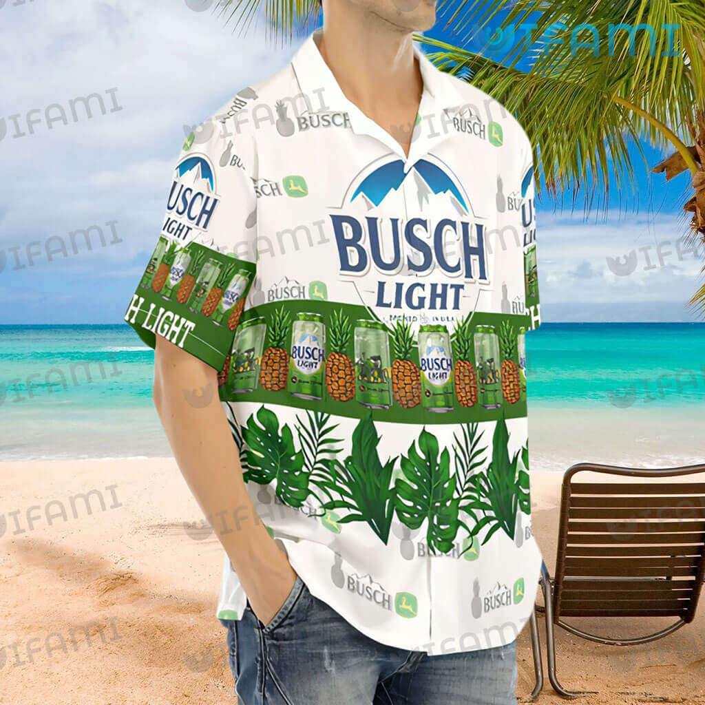 Busch Light Hawaiian Shirt Monstera Pineapple Beer Lovers Gift