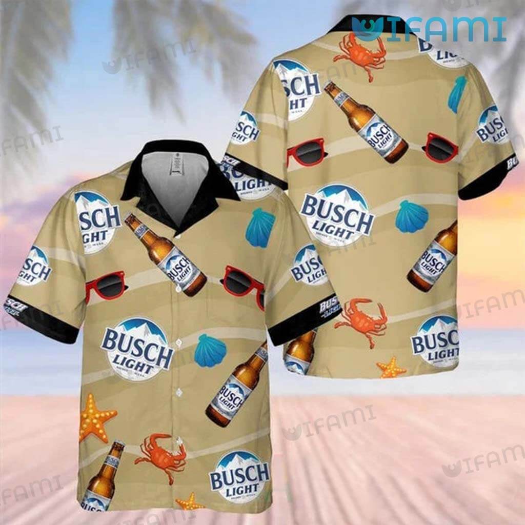 Busch Light Hawaiian Shirt Starfish Crab Beer Lovers Gift