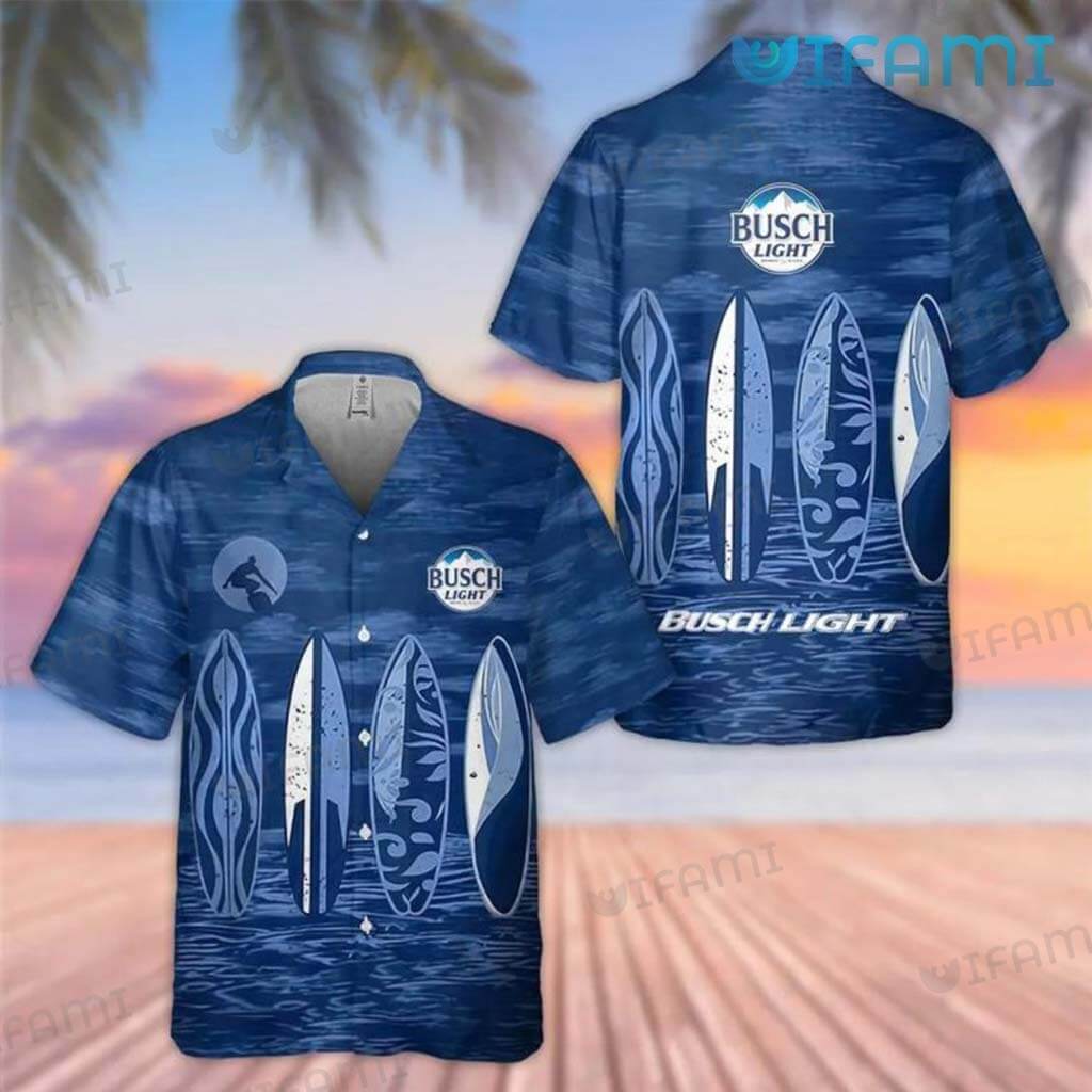 Blue Busch Light Surfing Hawaiian Shirt Gift For Beer Lovers