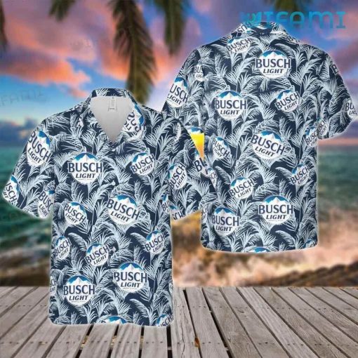 Busch Light Hawaiian Shirt Tropical Leaves Gift For Beer Lovers