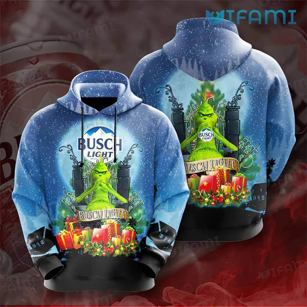 Special Busch Light  3D Grinch Christmas Hoodie Gift For Beer Lovers