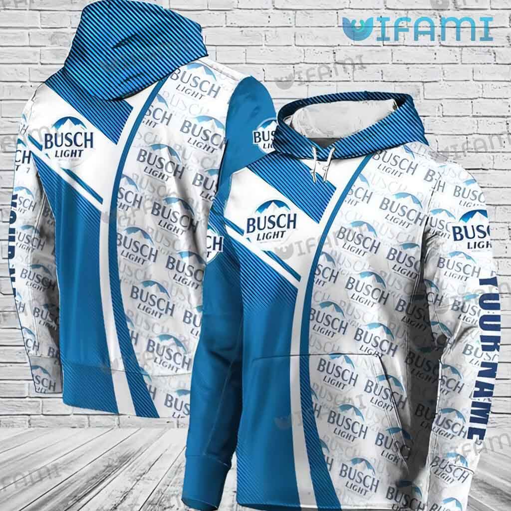 Cool Busch Light 3D Logo Pattern Hoodie Gift For Beer Lovers