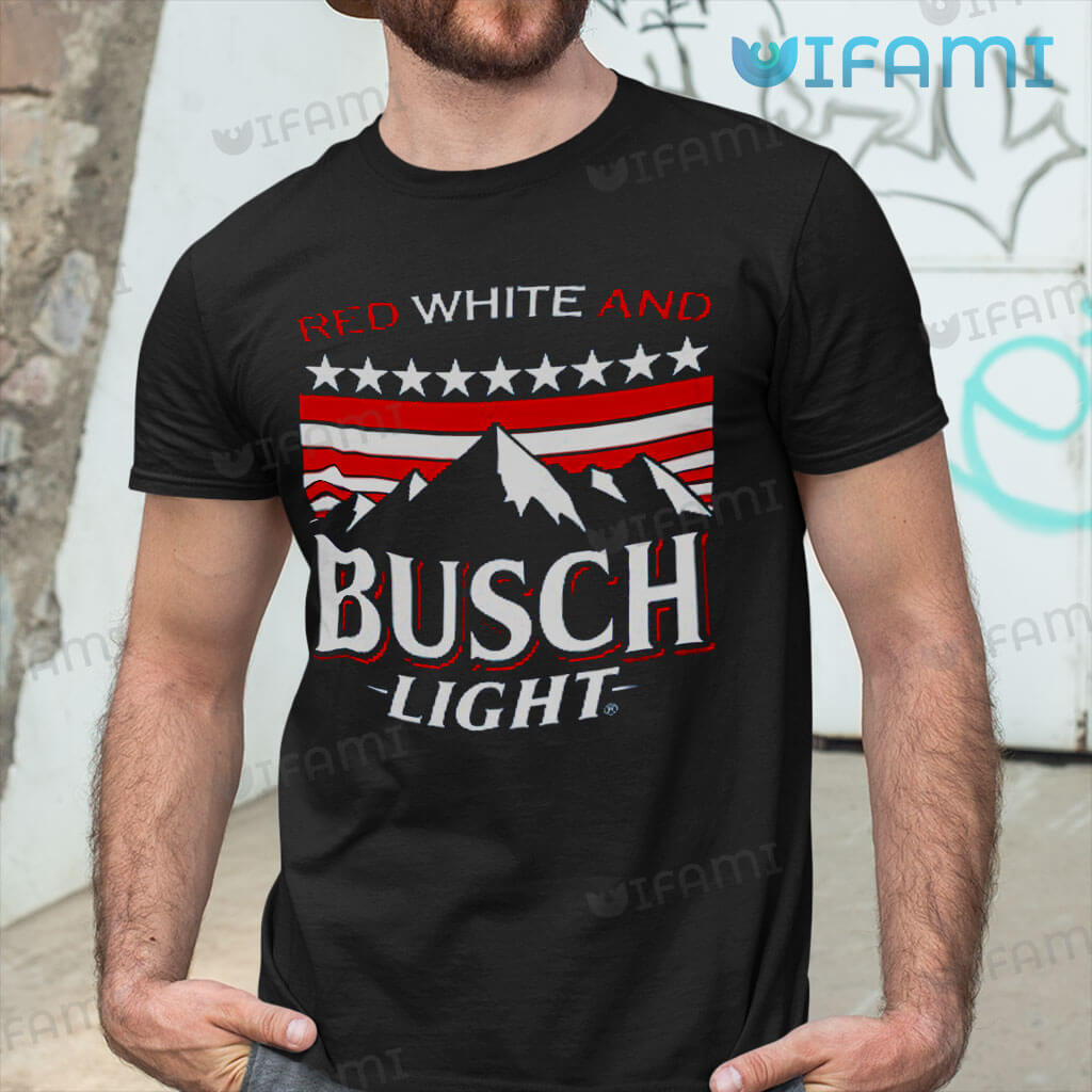 Red White Busch Light And Apple Mountains Shirt Beer Lovers Gift