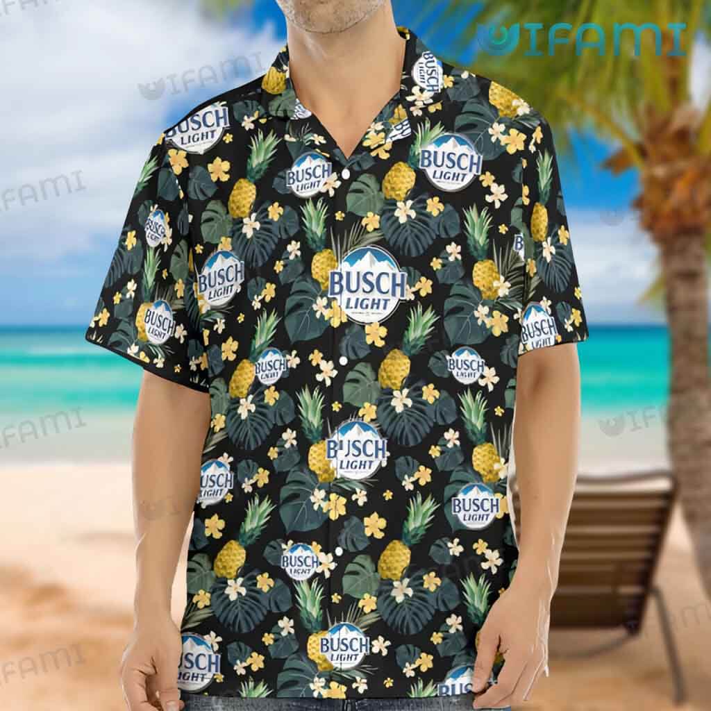 Funny Busch Light Tropical Pineapple Hawaiian Shirt Gift For Beer Lovers