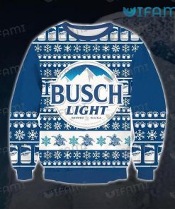 Busch Light Ugly Sweater Beer Glasses Snowflakes Pattern Christmas Gift