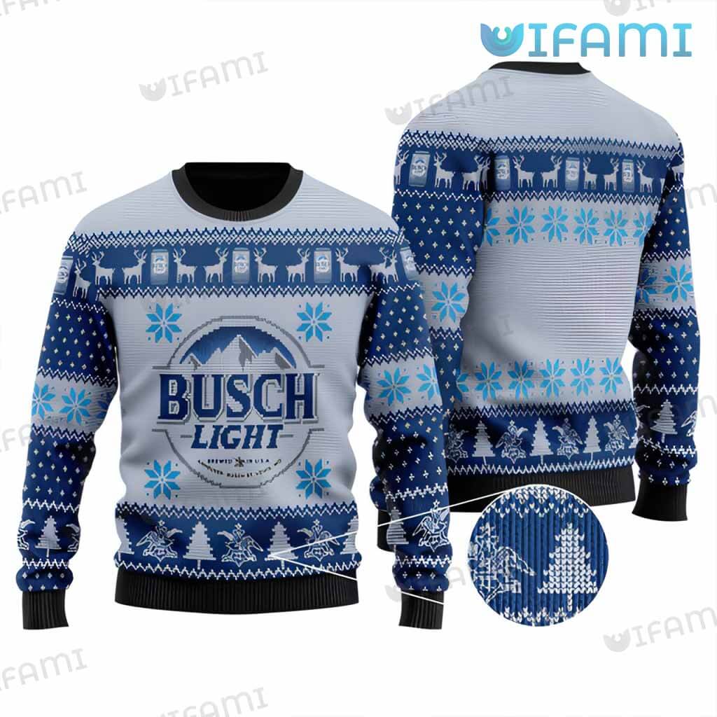 Great Busch Light Brewed In USA Christmas Ugly Sweater Gift For Beer Lovers