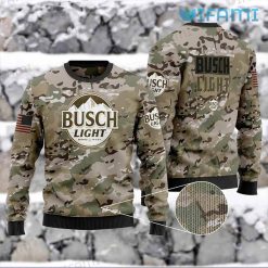 Busch Light Ugly Sweater Camo USA Flag Christmas Gift For Beer Lovers