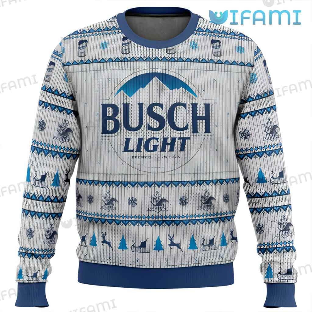 Classic Busch Light Christmas Ugly Sweater Gift For Beer Lovers
