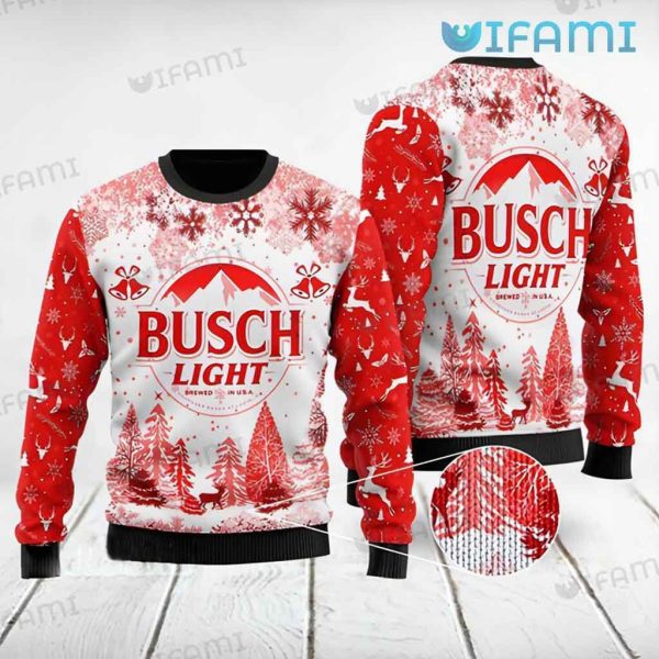 Busch Light Ugly Sweater Red Christmas Pattern Beer Lovers Gift